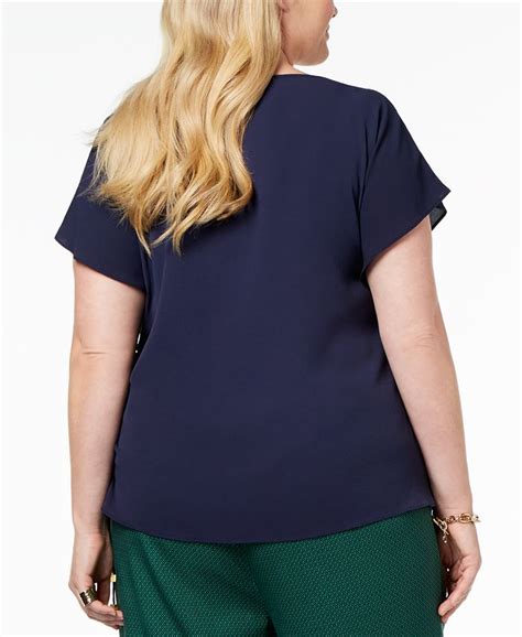 short sleeve michael kors drawstring sweatshirt top|macy's Michael Kors tops.